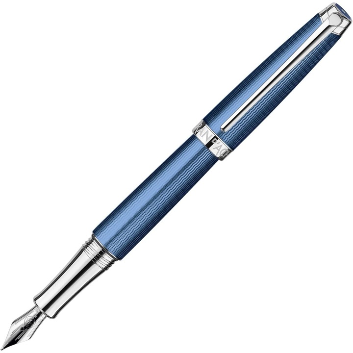 Caran d'Ache Leman Grand Bleu töltőtoll, tengerészkék test, 18K arany hegy, F vastagság