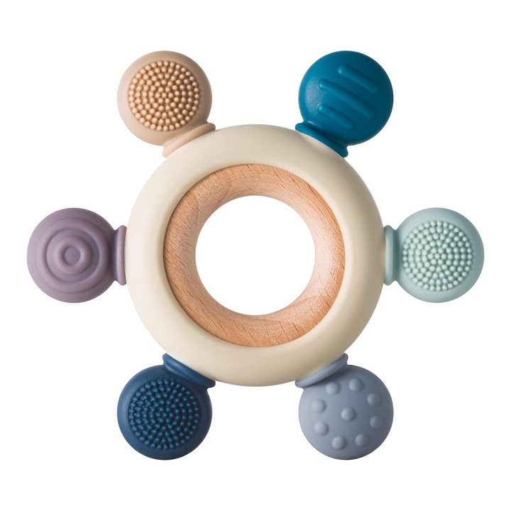 Tetina din silicon BPA-free, Arudyo, design anti-inghitire, culoare gri, dimensiune potrivită pentru bebelusi