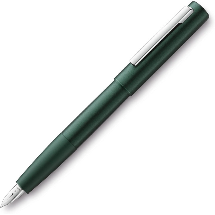 LAMY aion 077 töltőtoll, sötétzöld, matt alumínium, EF hegy, szett kék tintával