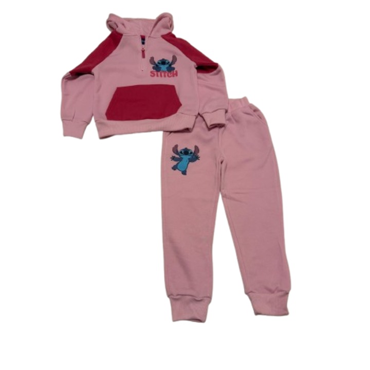 Lilo és Stitch lány tréningruha, rózsaszín, 110 CM, enyhén bélelt