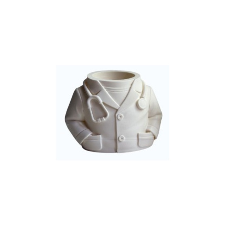 Figurina, Suport de pixuri – Doctor (Print 3D, Alb Mat)