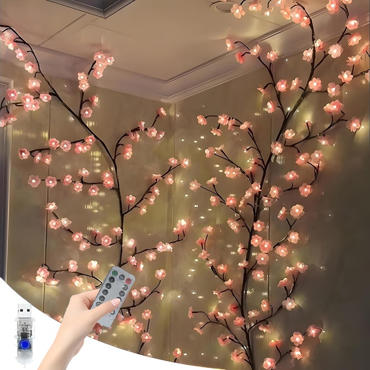 Luminite LED Cseresznyevirág 2.3m, 144 LED, Távirányító, 8 Mód