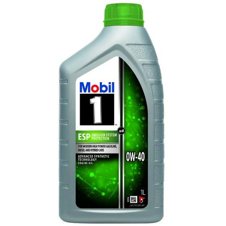 Ulei motor sintetic Mobil 1 ESP X4 0W40, 1 litru, protectie superiora, eficienta combustibilului