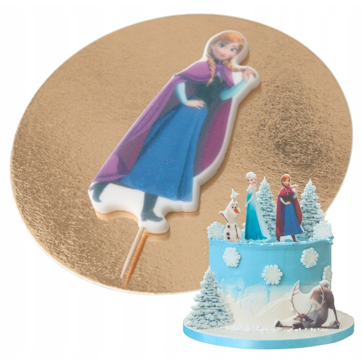 Figurina Decoratiune Tort Anna Frozen, Slodka Fanaberia, Regatul De Gheata, 1 Bucata, Multicolor, Figurine Zahar, Decoratiune Tort Printesa, Anna Frozen, Accesorii Petrecere Fete, Ornamente Comestibile, Oplatka, Disney Design