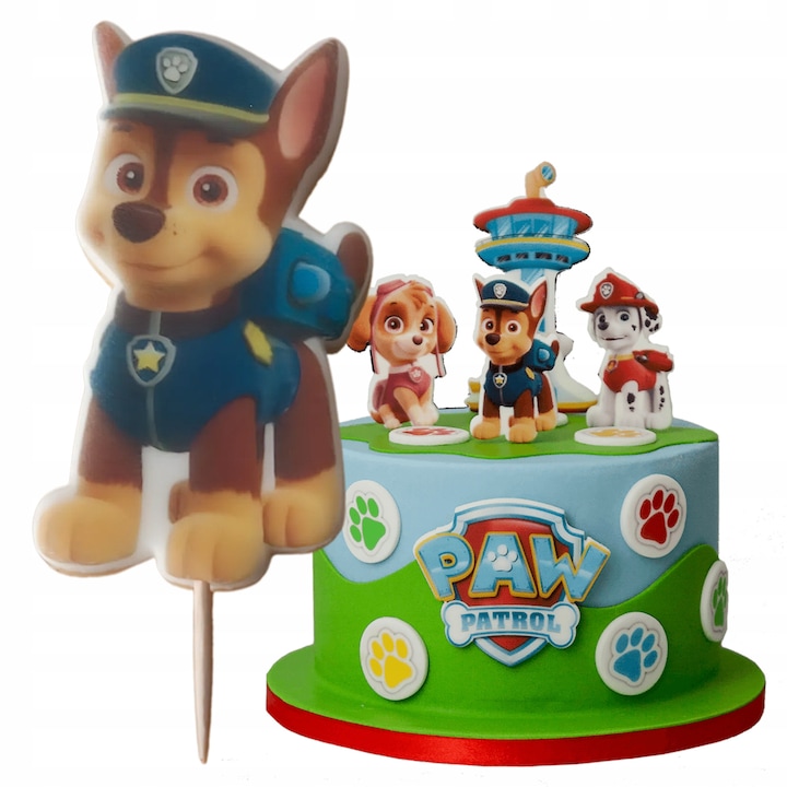 Set Decoratiune Tort Figurina Chase Paw Patrol, Slodka Fanaberia, Patrula Catelusilor, Set Complet, Multicolor, Figurine Paw Patrol, Decoratiune Tort Baieti, Accesorii Petrecere Copii, Ornamente Tematice, Chase Figurina Decorativa, Accesorii Cofetarie
