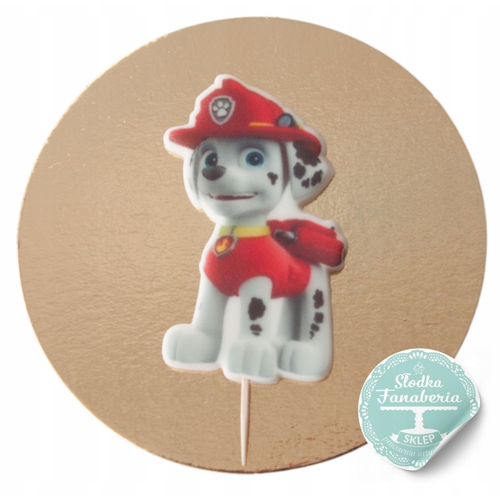 Figurina Decorativa Din Zahar, Slodka Fanaberia, Marshall, Ornament Pentru Tort Paw Patrol, Accesorii Patiserie, Ornamente Tort Copii, Decoratiuni Petrecere Aniversara, Calitate Superioara, Usor De Aplicat Pe Desert, Design Atractiv, Accesorii Cofetarie