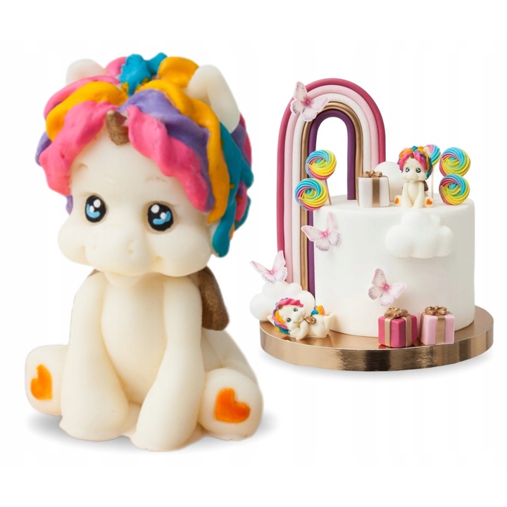 Figurina Decorativa Din Zahar, Slodka Fanaberia, Incorn, 6 cm, Accesorii Patiserie, Ornamente Tort Copii, Decoratiuni Petrecere Aniversara, Calitate Superioara, Usor De Aplicat Pe Desert, Design Atractiv Si Vesel, Figurine Comestibile Pentru Prajituri