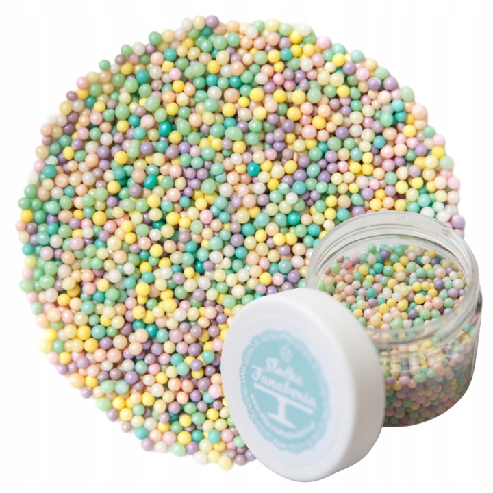 Perle Mici De Zahar Decor, Slodka Fanaberia, Design Atractiv, 40 g, Multicolor, Accesorii Patiserie, Ornamente Tort Copii, Decoratiuni Petrecere Aniversara, Calitate Superioara, Usor De Aplicat Pe Desert, Design Atractiv Si Vesel, Accesorii Cofetarie