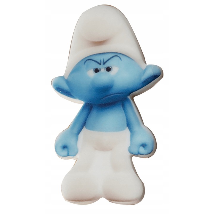 Figurina Pentru Decorarea Torturilor, Slodka Fanaberia, Smurf Grumpy, Accesorii Patiserie, Ornamente Tort Copii, Decoratiuni Petrecere Aniversara, Calitate Superioara, Usor De Aplicat Pe Desert, Design Atractiv, Figurine Comestibile Pentru Prajituri
