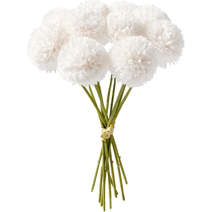 12 Hortensii Artificiale Flori Matase Alba Decor Nunta Casa
