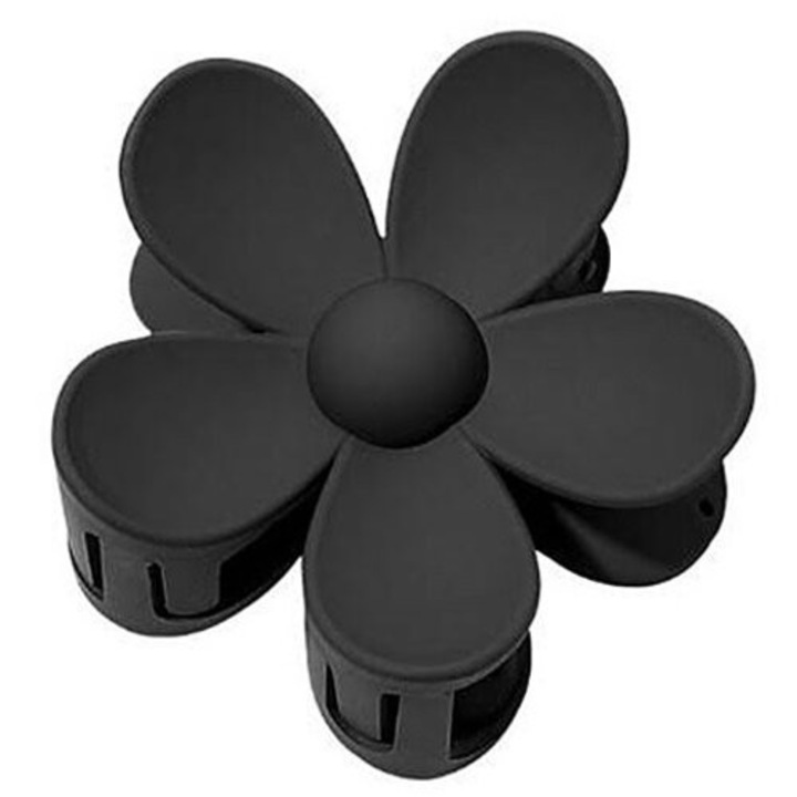 Beautifly hajcsat készlet, 7,5 cm, virág design, fekete szín