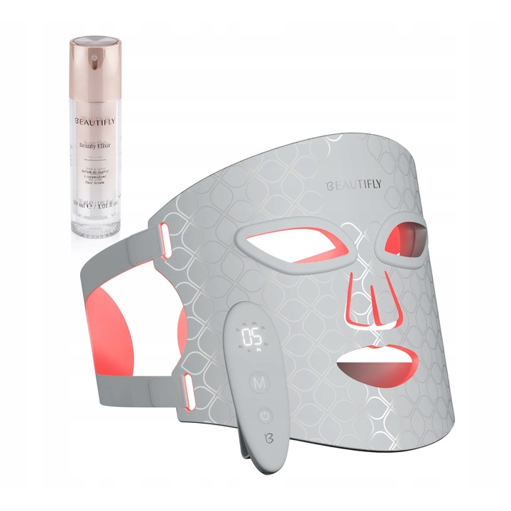 Beautifly AuraSkin Pro LED maszk, 8 fénymód, vezeték nélküli, 280 LED