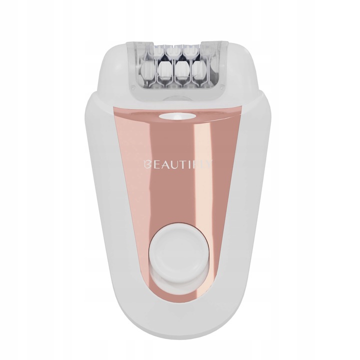 Depilator Beautifly MiniGlow Epil 2w1, alb, 60 min autonomie, 2 capete interschimbabile