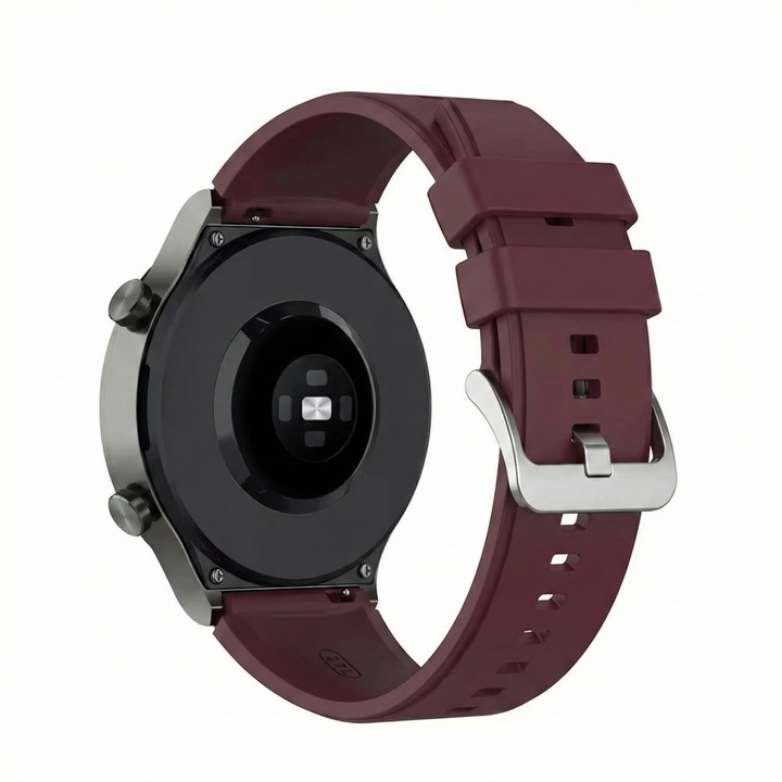 Szilikon szíj Huawei Watch GT2 GT3 GT4 GT5 GT6 Pro 46mm 48mm, Samsung Galaxy Watch 46mm, 3 45mm, Gear S3, Garmin Venu 2 3 4 45mm, Redmi Watch 5 Lite / Active, Amazfit GTR GTR2, Xiaomi Mi Watch, LEGJOBB KIEGÉSZÍTŐK, 22 mm, Bordó