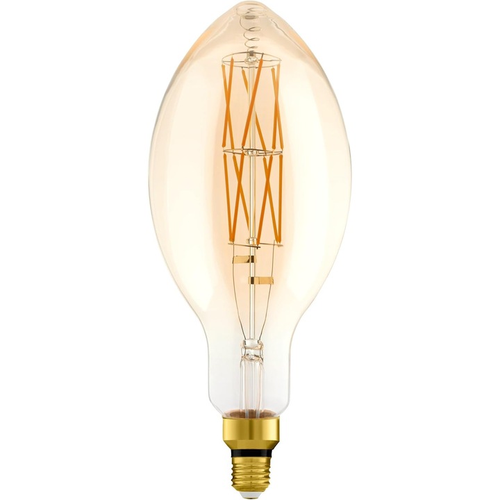 LED крушка E27 Vintage Amber 8W, 806lm, топла бяла светлина 2100K, диаметър 14см