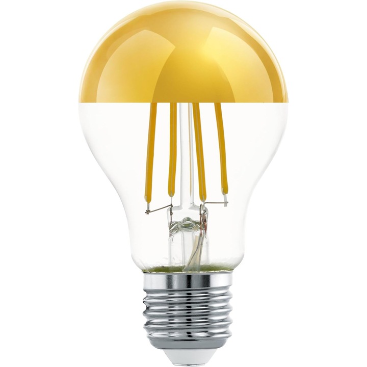 EGLO E27 LED izzó, arany tükörfej, 7.5W, meleg fehér 2700K, 6x10.6cm