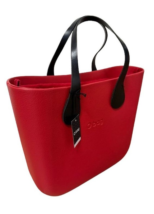 Geanta dama O bag de umar, interior din panza, rosu, material sintetic