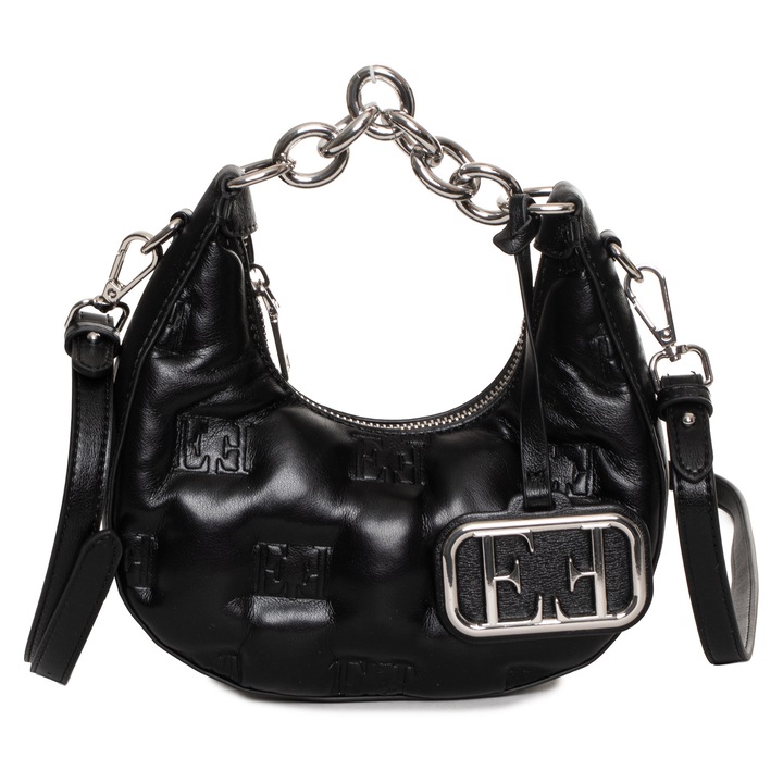 Egon Von Furstenberg válltáska, neoprén, fekete, 20x19x8cm