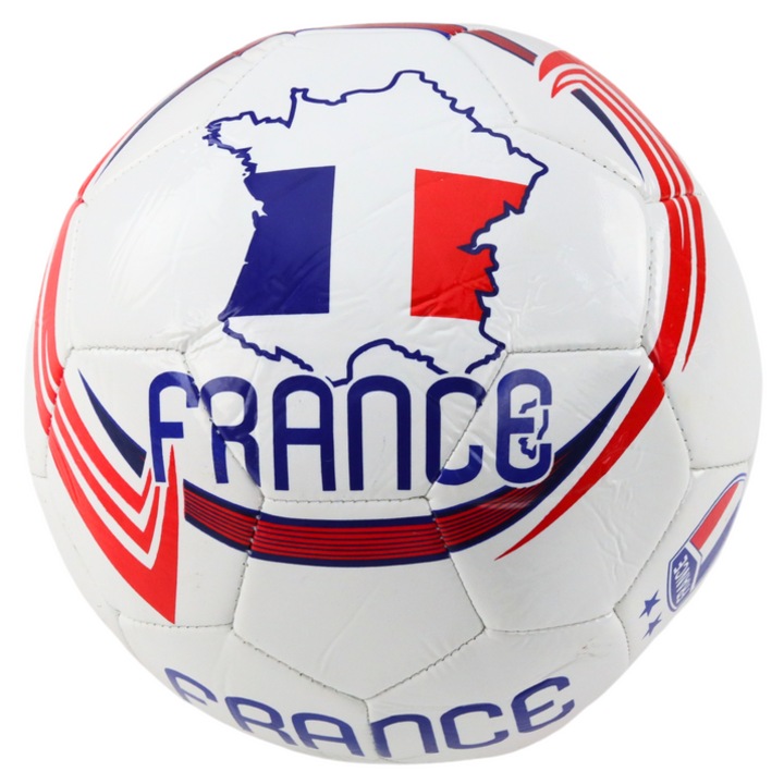 Minge fotbal, LEAN TOYS, flaga Frantei, 24cm, marimea 5, pentru copii de la 3 ani