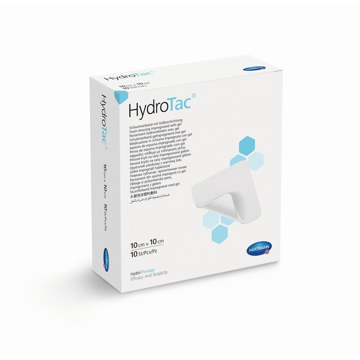 Pansament din spuma poliuretanica cu strat de hidrogel Hartmann HYDROTAC 10 x 10 cm, 10 buc