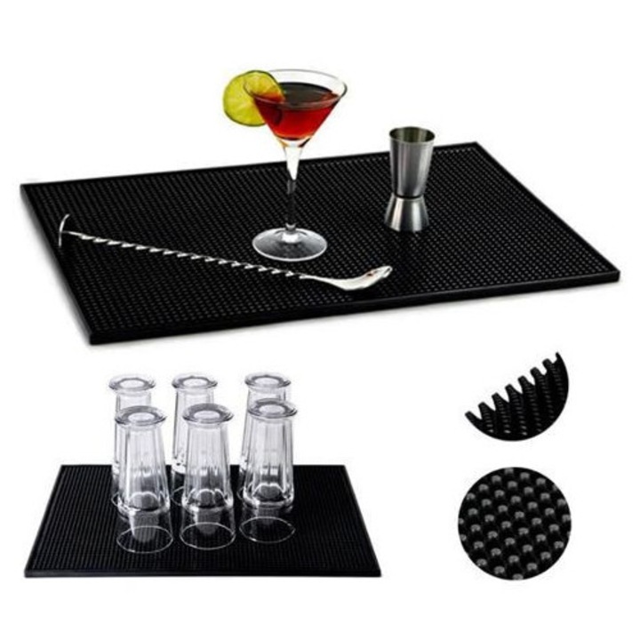 Scurgator vase, ISO Trade, antiderapant, negru, 45x30x1cm