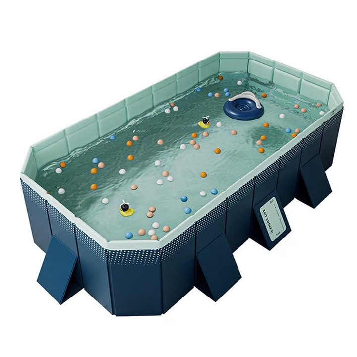Piscina pliabila, model Tapit, MENZ, dimensiune exterioara 260x165x55 cm ingrosata, rezistenta la uzura, neinflamabila, albastru