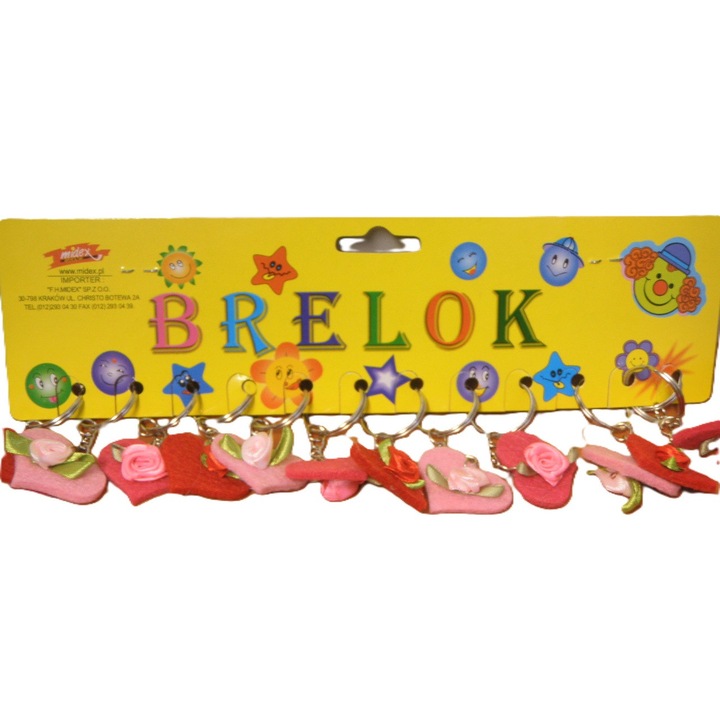 Kulcstartó szett 12 darab rózsaszín filc szív, Midex