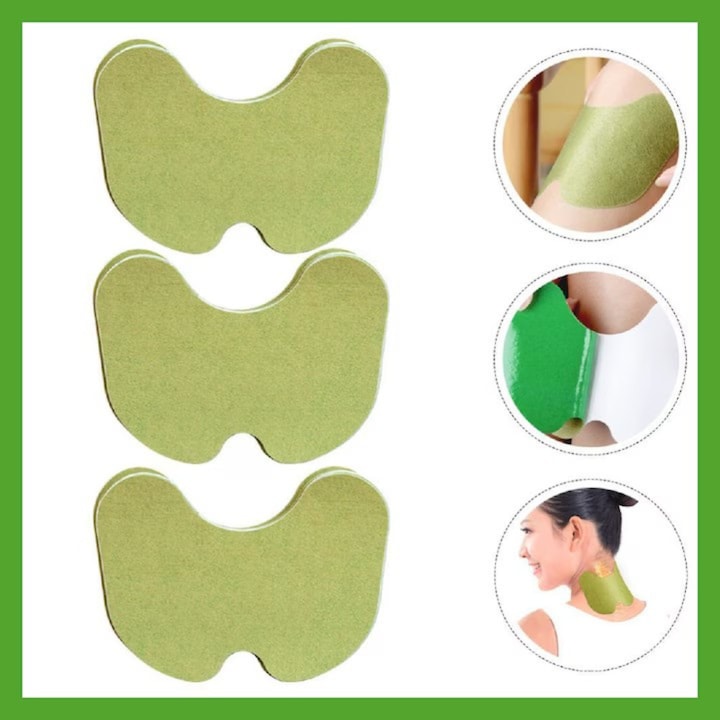 Set 60 Plasturi Genunchi TrioStore® Cu Pelin Natural, Plasturi Genunchi Pentru Ameliorarea Durerii, Plasturi Pentru Dureri Articulare Si Musculare, Efect Pana La 12 Ore, Rezistenti La Apa, Design Ergonomic, Portabili, 130 x 100 mm Verde