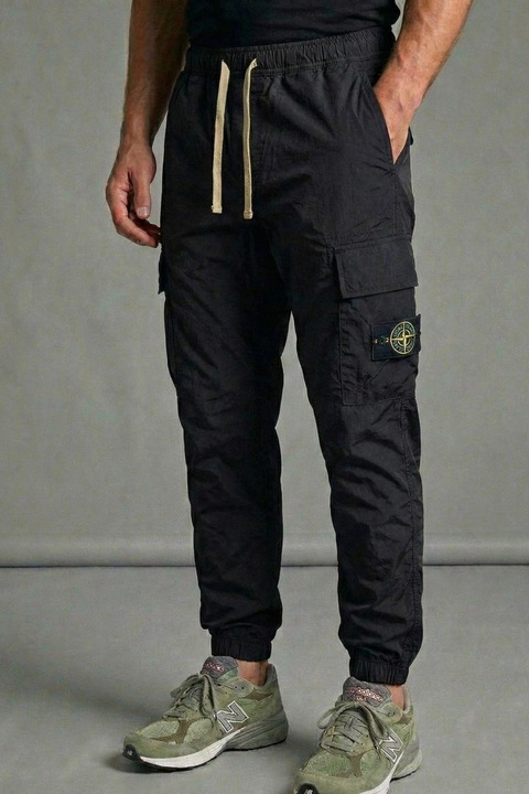 Pantaloni fas Cargo Jogger pentru Barbati - Kaki - Cu Buzunare Laterale si Talie Elastica 7793 14299, Negru