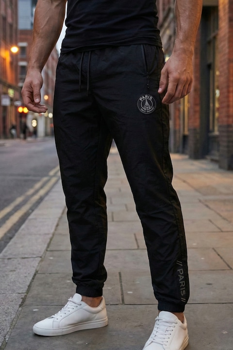 Pantaloni fas Jogger Sport Negru Model Paris cu Buzunare cu Fermoar 7795 14319, Negru
