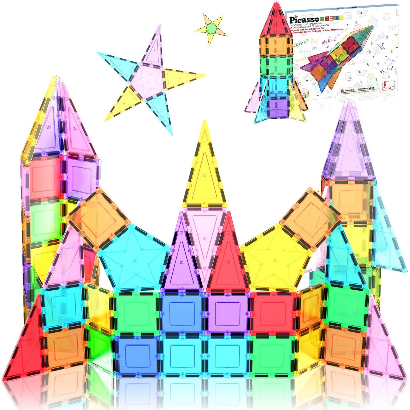 Set de constructie magnetic Picasso Tiles - Lansator racheta, 32