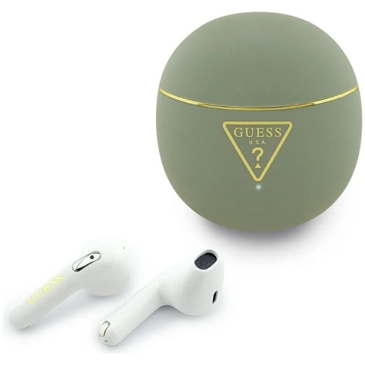 Casti Wireless Guess, GUTWSA15HETN, Bluetooth 6.0, Autonomie 4H, 250mAh, Verde