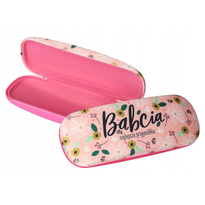 Etui pentru ochelari, roz, 16,5x6x3,5cm