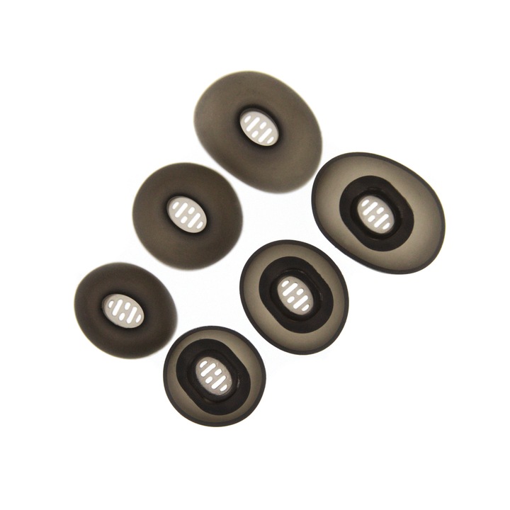 Set de 6 gumki pentru Huawei FreeBuds Pro2/Pro3/Pro4, MKF-G-316, silicon, gri, S/M/L