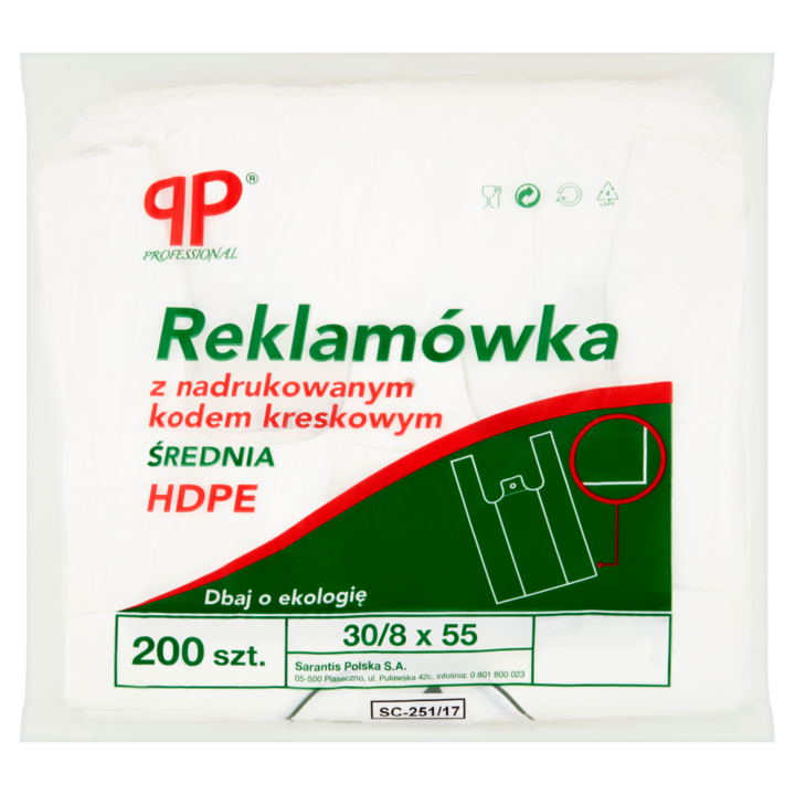 Pungi alimentare, PP Professional, 30x55cm, set 200 bucati