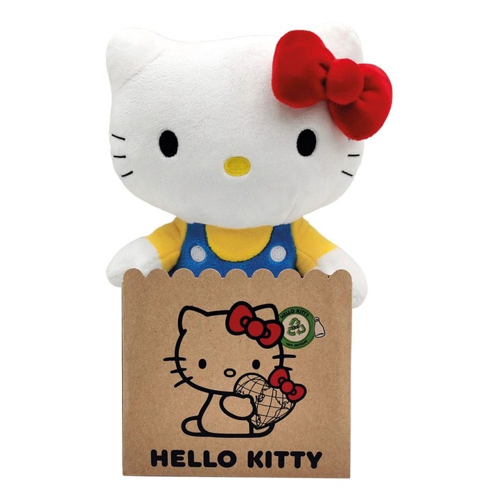 Hello Kitty Плюшена играчка, 27 см, многоцветна, с подаръчна торбичка