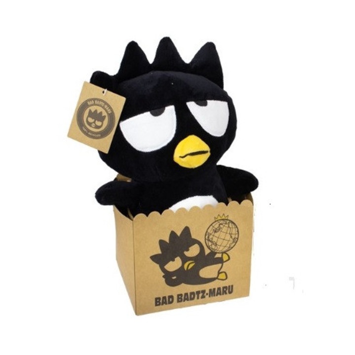 Плюшена играчка Sanrio Hello Kitty Bad Badtz Maru, 27см, многоцветна, комплект с подаръчна торбичка