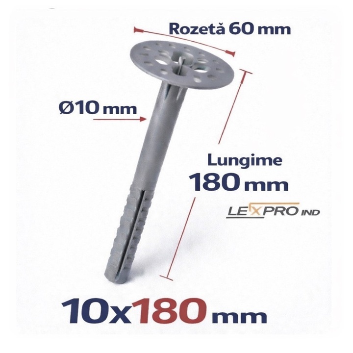 Diblu termosistem 10x180mm cui plastic ( 100 buc )