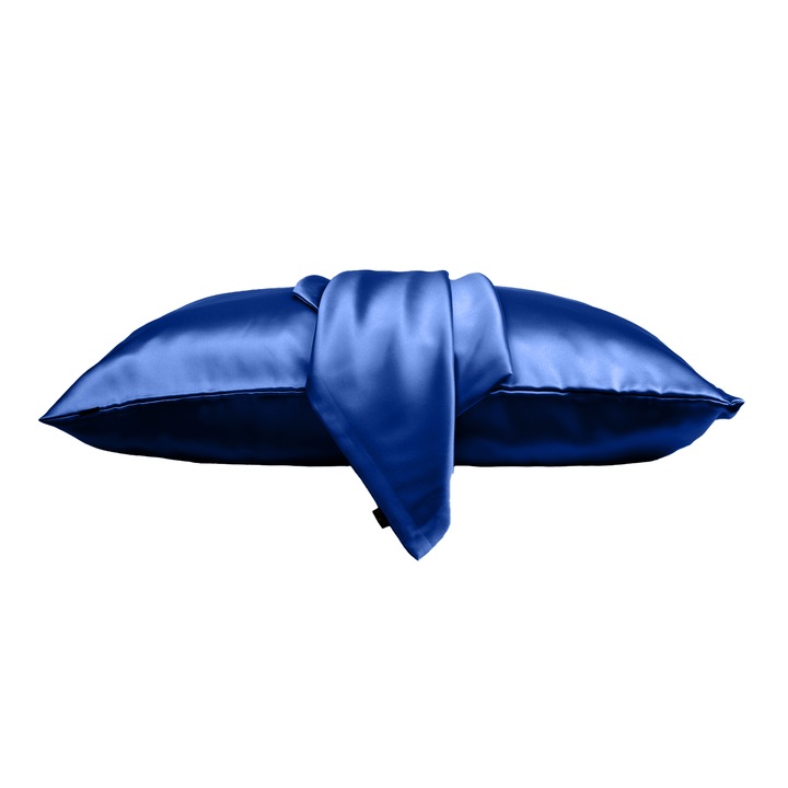 Set 2 fete de perna, Silkd, Matase, Albastru Royal, 50 x 70 cm