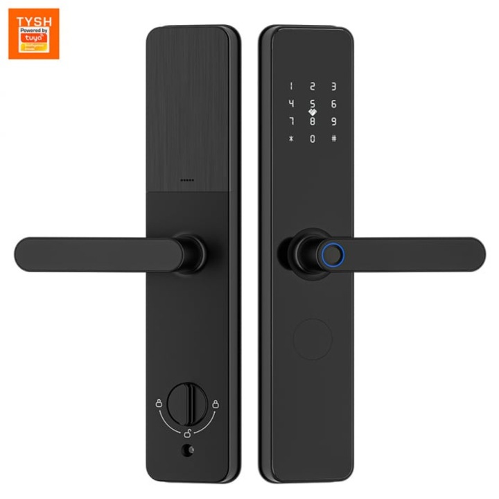 Incuietoare Smart 5 Moduri de acces, Aplicatie TUYA, Amprenta, Cod PIN, Card, Cheie, 2 Cartele