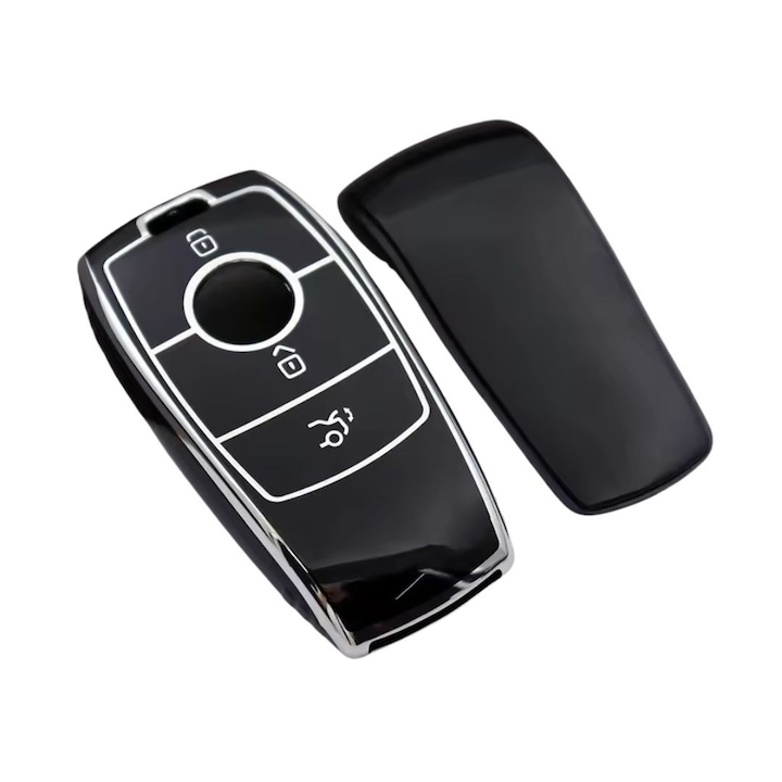 Husa cheie TPU 3 butoane Mercedes-Benz, AUTOTOB®, negru