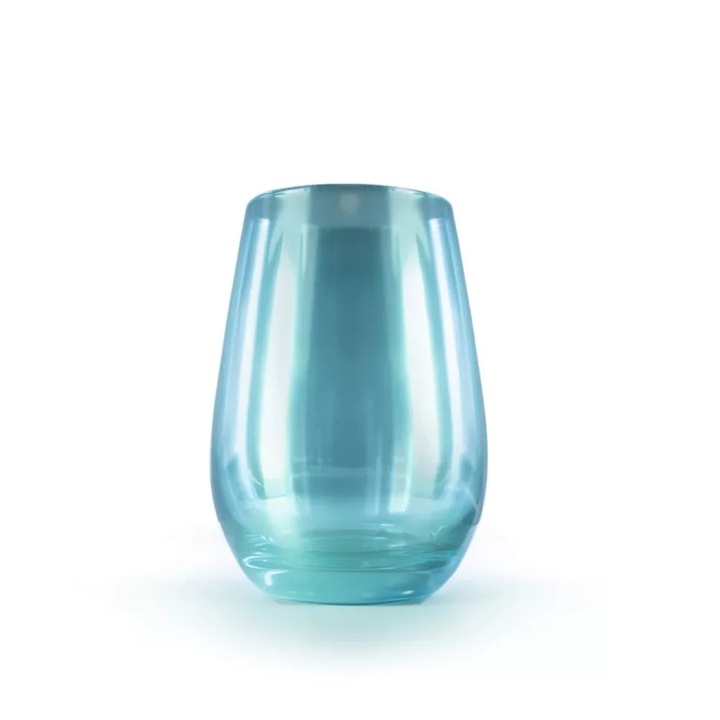 Set 6 pahare oblice 465ml Turcoaz Stolzle linia Mirrors