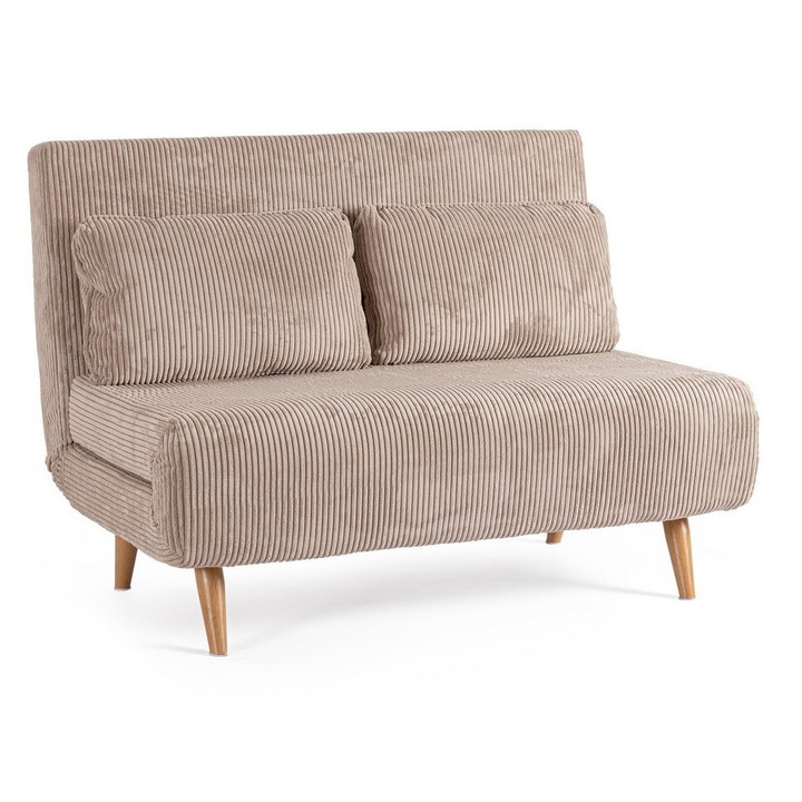 Fotoliu extensibil textil bej Walker 120x83x88h, 120x190x30 cm