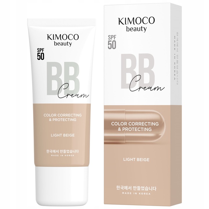 Crema BB pentru fata cu SPF 50, Kimoco, bej deschis, 40 ml