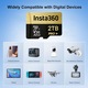 Card de memorie MicroSDXC 2TB Insta360, U3, A2, 100MB/s, cu adaptor SD