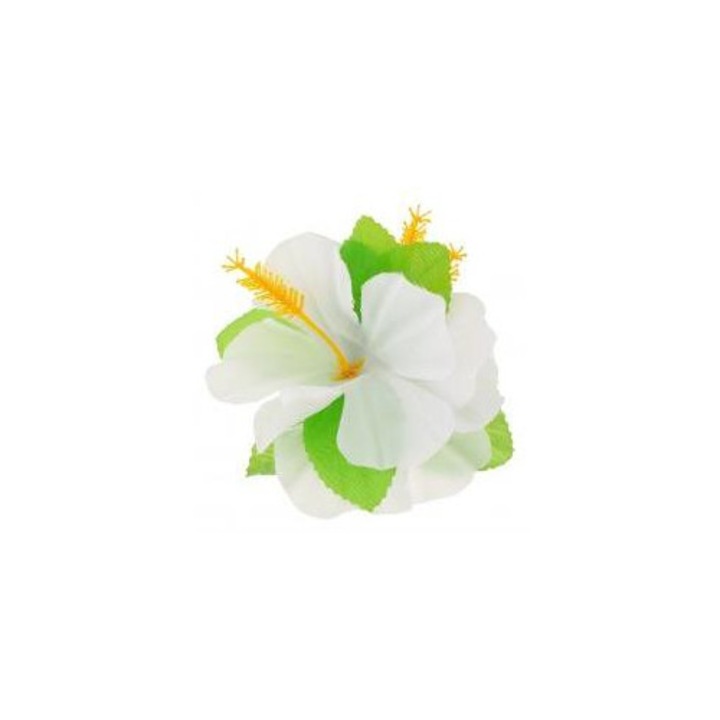 Hawaii virág, Luka, nagy, fehér, 12cm, 1 darabos szett