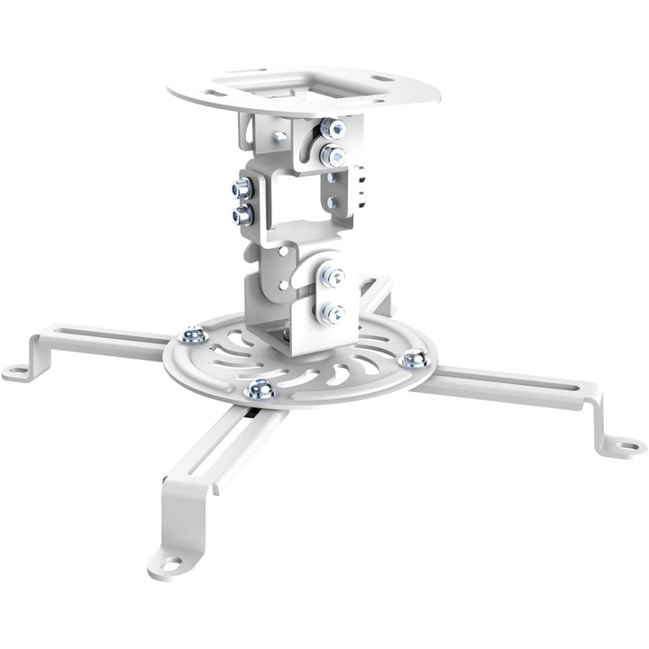 Conecto Projektor Mennyezeti Tartó, Fehér, 13.5kg, Dőlésszög +/-15°, Forgatás 360°