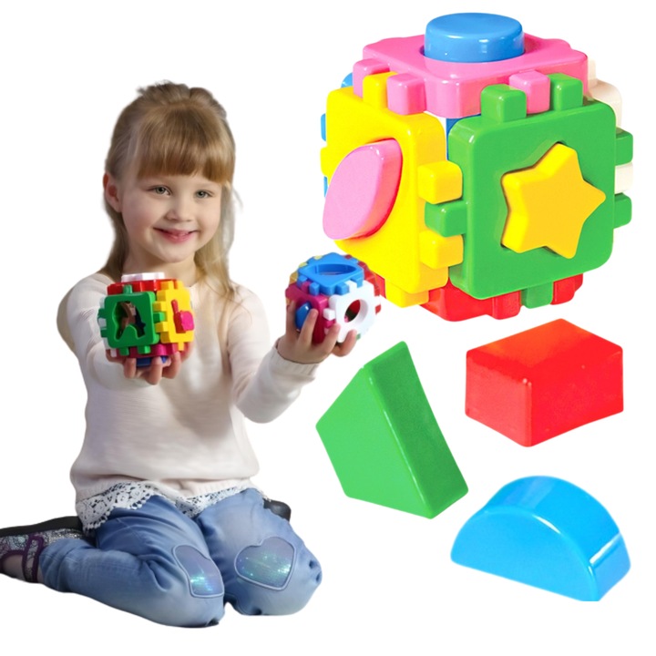 Sorter logica educativ, Technok, set, 10x10x10cm, multicolor