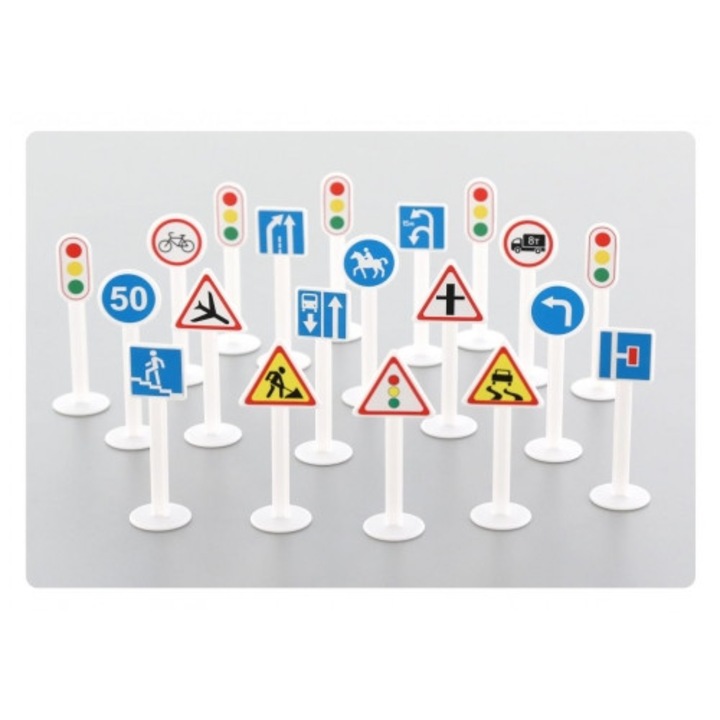 Set 20 semne de circulatie, Wader, plastic