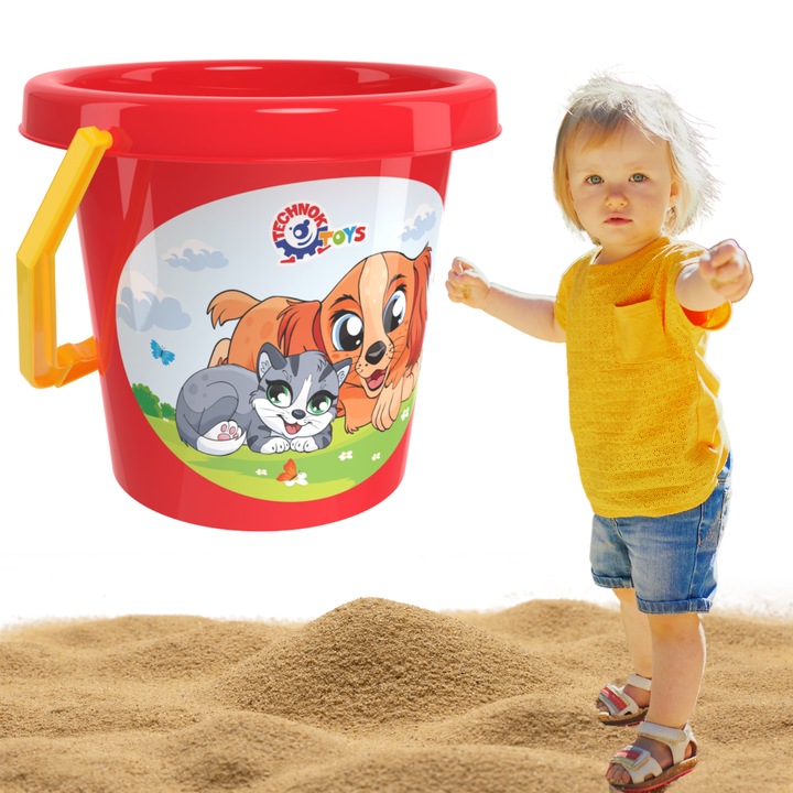 Кофа за пясък ТехноК, цветна графика, 20x18x15см, червена, зелена, синя